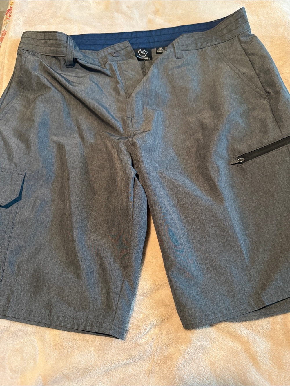 burnside Men's Gray Hybrid Shorts with Zip Pocket